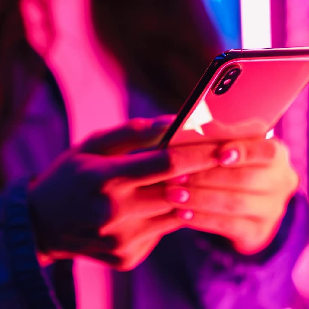 Woman holding a phone