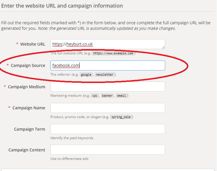 campaign source Google URL Campaign Builder.